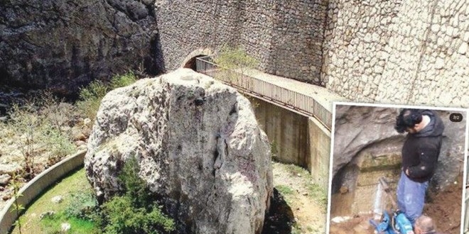 Roma İmparatoru Caracalla'nın yazıtını matkapla delik deşik ettiler