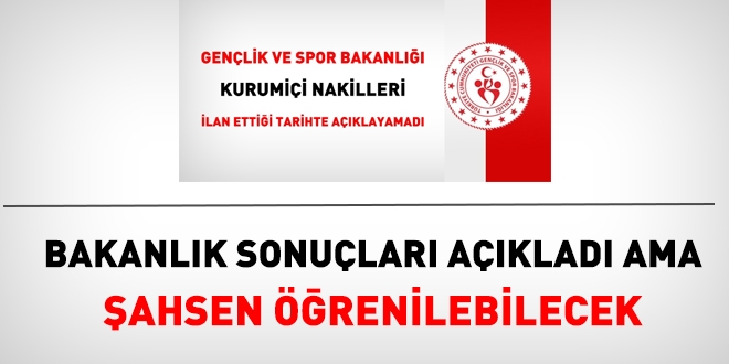 Gençlik ve Spor Bakanlığı nakilleri açıkladı ama sonuçlar şahsen öğrenilebilecek