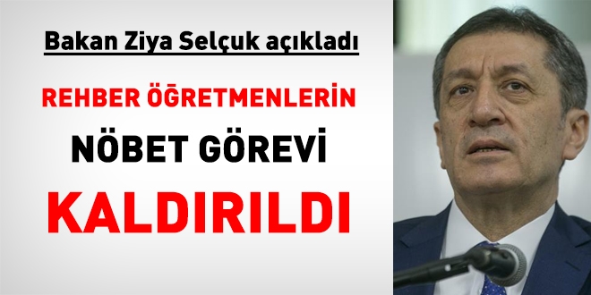 Bakan Selçuk açıkladı: Rehber öğretmenlerinin nöbet görevi kaldırıldı