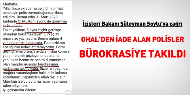 OHAL Komisyonu'ndan iade alan polisler görevlerine başlamak istiyor