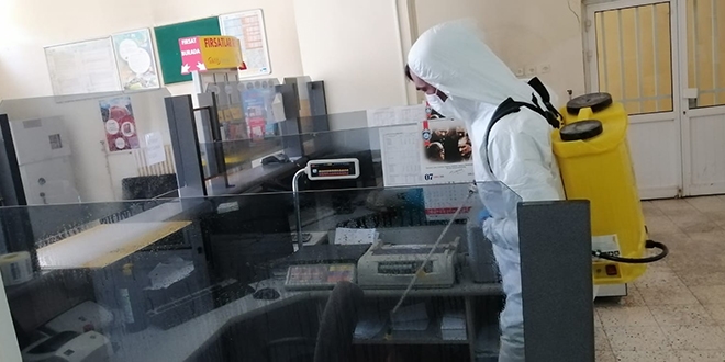 Müdürü virüse yakalanan PTT Şubesi dezenfekte edildi