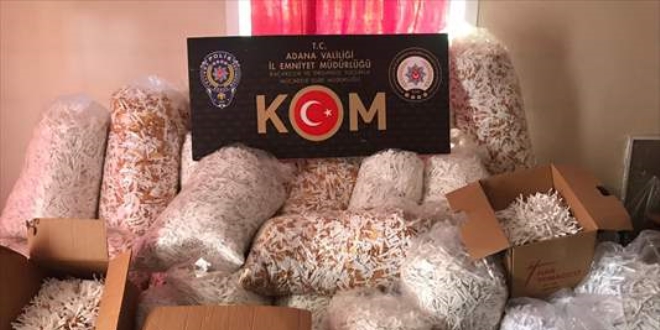 Adana'da kaçak 1 milyon 440 bin makaron ele geçirildi