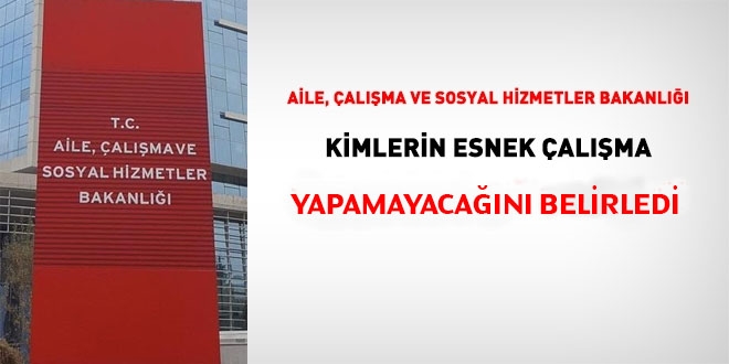 Aile, Çalışma ve Sosyal Hizmetler Bakanlığından esnek çalışma genelgesi