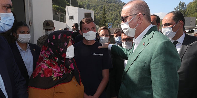 Erdoğan'dan selden zarar gören Doğankent'e doğalgaz müjdesi