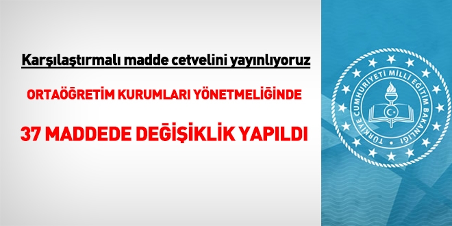 MEB, Ortaöğretim Kurumları Yönetmeliğinde değişiklik yaptı