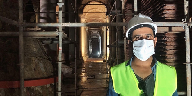 Yerebatan Sarnıcı'nda babadan oğula restorasyon