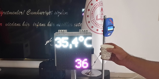 Meslek lisesinde uzaktan otomatik ateş ölçen cihaz geliştirildi