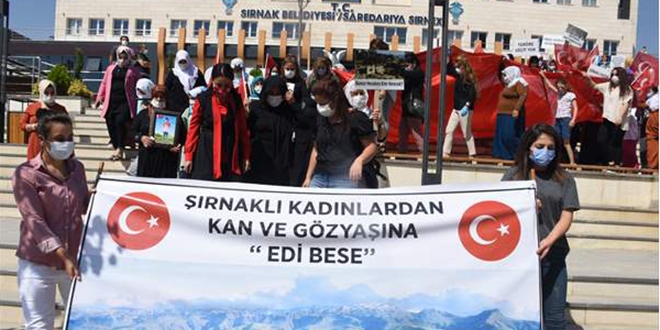 Şırnaklı kadınlar terör örgütü PKK'ya 'Artık Yeter' dedi