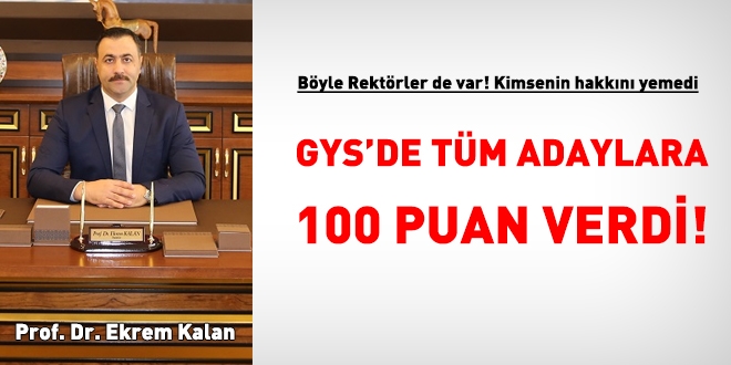 Üniversite, GYS'de tüm adaylara 100 puan verdi!
