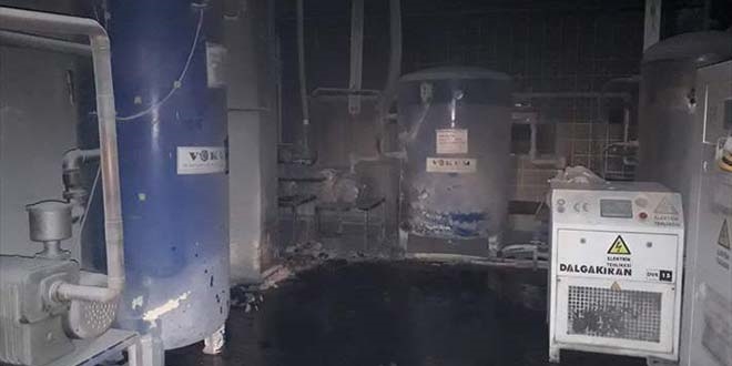 Hastanenin kompresör odasında çıkan yangın büyümeden söndürüldü