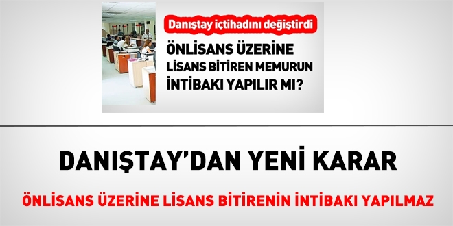 Dantay, nlisans zerine lisans bitirmede intibak grn deitirdi