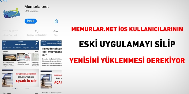 Memurlar.net'in OS uygulamas btnyle deiti