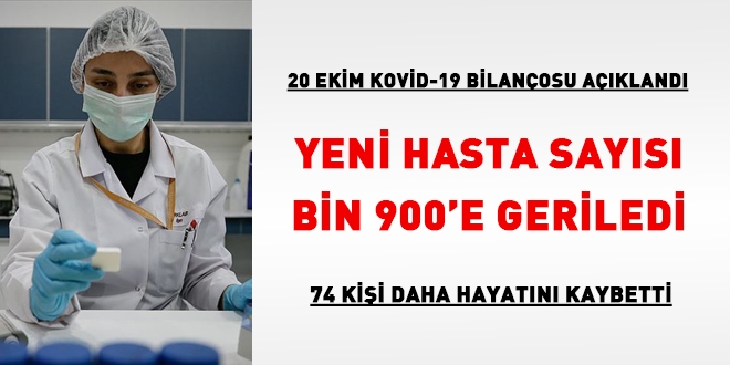 Yeni hasta says bin 900'e geriledi