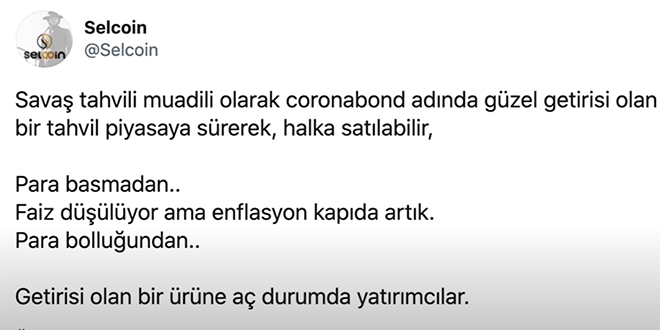 'Hazine, yurt dışından %6 ile değil, koronabond ile yurt içinden dolar borçlanmalı'