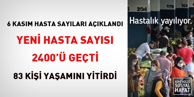 Yeni hasta sayısı 2400'ü geçti