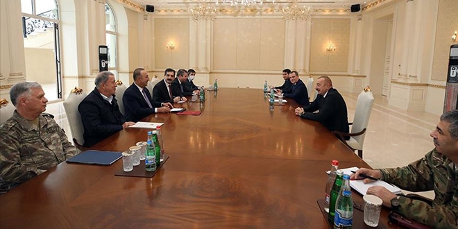 Cumhurbaşkanı Aliyev, Çavuşoğlu ve Akar ile görüştü