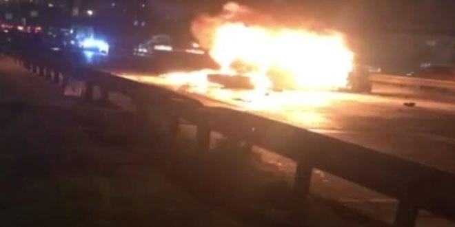 TEM'de zincirleme kaza: Alev topuna döndü