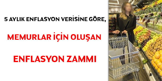 5 aylık enflasyon verisine göre memurlar için oluşan enflasyon zammı