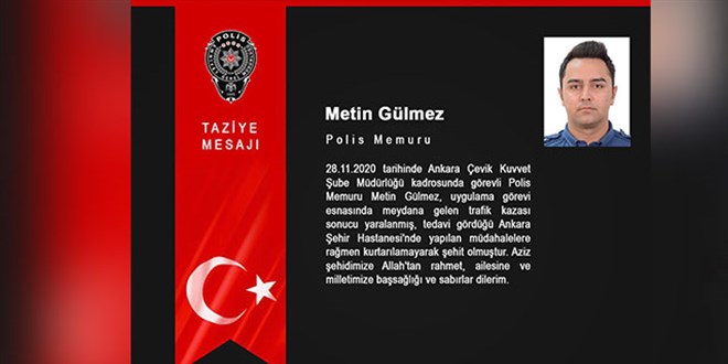 Kazada yaralanan polis memuru, şehit oldu