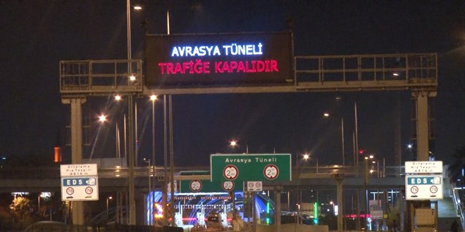 Avrasya Tüneli bakım çalışması nedeniyle trafiğe kapatıldı