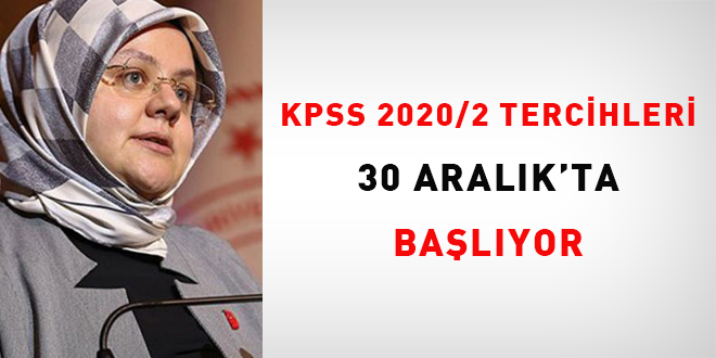 KPSS 2020/2 tercihleri 30 Aralk'ta balyor