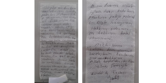 Korona virüsü yendi, yazdığı not sağlıkçıları duygulandırdı