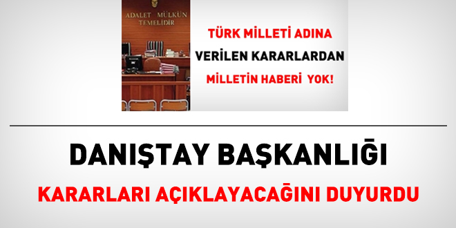 Danıştay, daire kararlarını yayınlamaya başlayacak