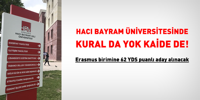 Hacı Bayram Veli Üniversitesi, 62 YDS puanlı adayı Erasmus birimine alacak