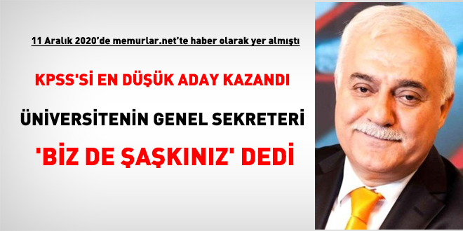 KPSS'si en düşük aday kazandı, Genel Sekreter 'biz de şaşkınız' dedi