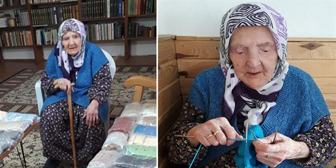 MSB'den, Mehmetçiğe çorap ören 119 yaşındaki Zeliha nineye teşekkür