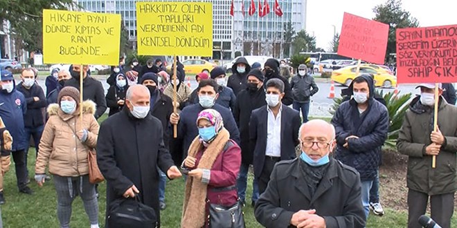 İBB önünde kentsel dönüşüm eylemi