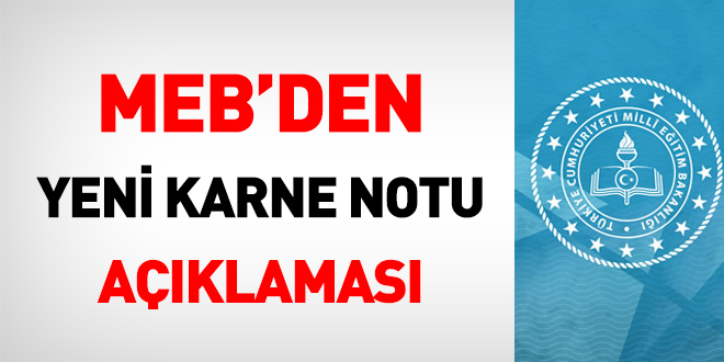 MEB'den yeni karne notu açıklaması