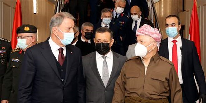 Bakan Akar Barzani'yi ziyaret etti... Bütün mücadelemiz terör örgütüne karşı
