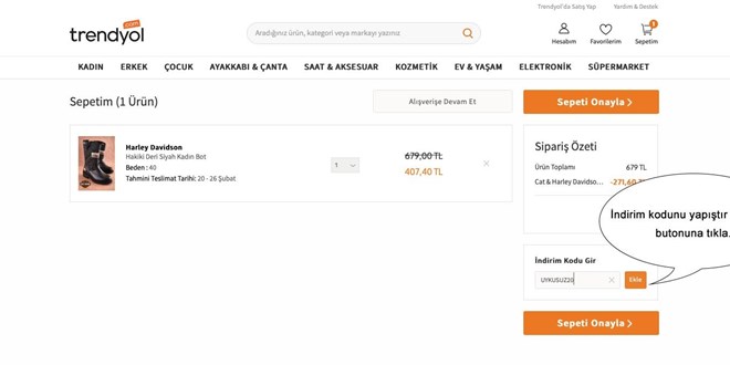 Trendyol indirim kodu ile sevgililer günü indirimleri