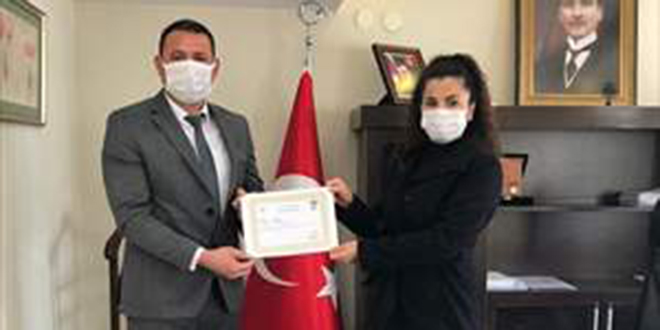 Vakaların sıfırlandığı ilçede kamu görevlilerine başarı belgesi