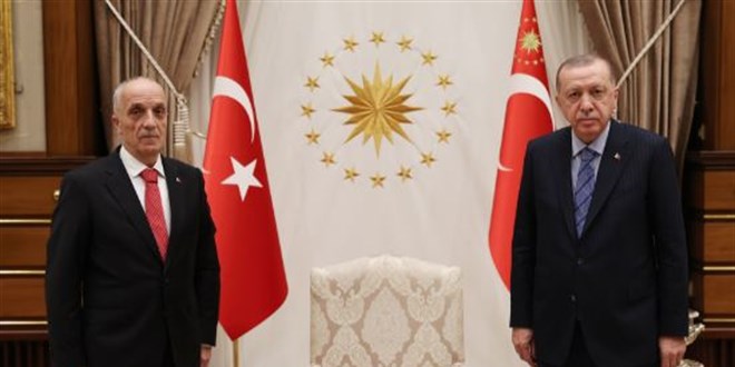 Erdoğan, Türk-İş Başkanı Ergün Atalay'ı kabul etti