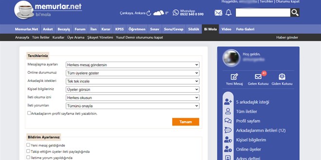 Memurlar.net üyelik hesabınıza 2. maili ekleyebilirsiniz