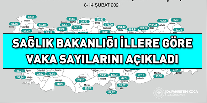 İl bazında 7 günlük vaka sayıları açıklandı