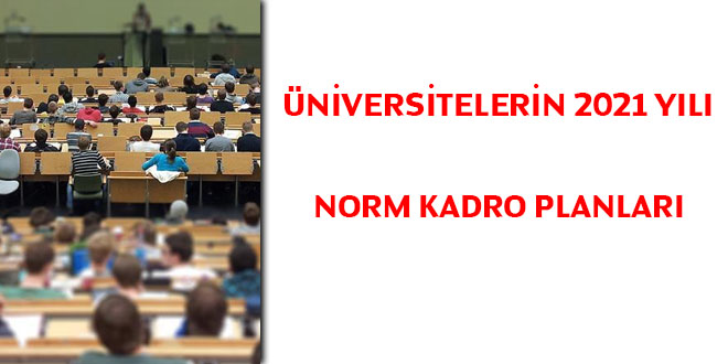 niversitelerin 2021 yl norm kadro planlar