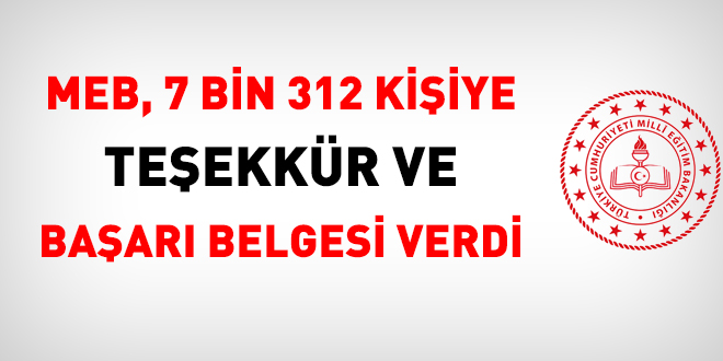 MEB; salgınla mücadele eden 7312 kişiye başarı ve teşekkür belgesi verdi