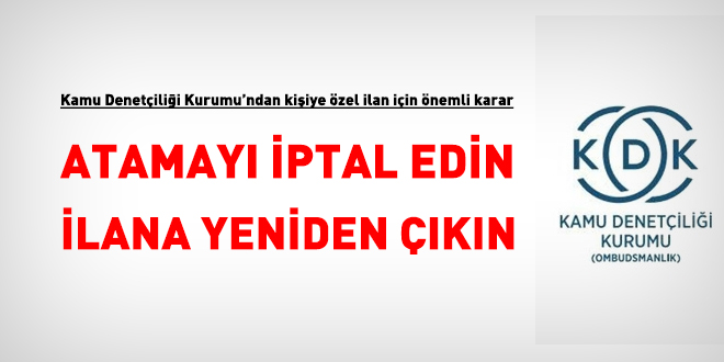 Ombudsman'dan kişiye özel ilanı iptal edin kararı