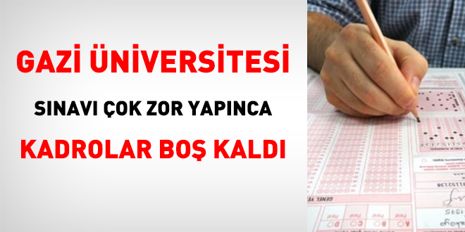 Gazi Üniversitesi sınavı çok zor yapınca, TİGEM'in personel alımında kadrolar boş kaldı