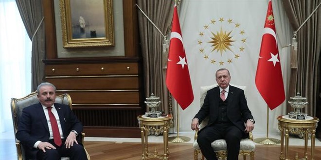 Cumhurbaşkanı Erdoğan, TBMM Başkanı Şentop ile görüştü