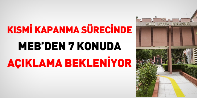 MEB'den 7 konuda açıklama bekleniyor