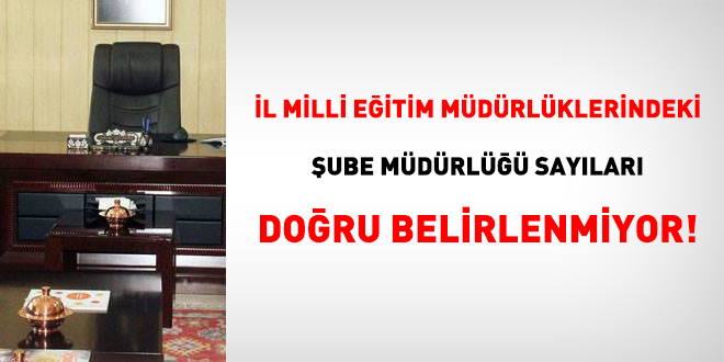 İl Milli Eğitim Müdürlüklerindeki şube müdürlüğü sayıları doğru belirlenmiyor!