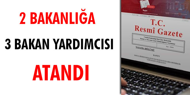 2 Bakanlığa 3 Bakan yardımcısı atandı