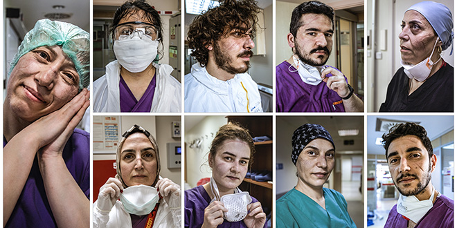 Anestezi teknikeri, sağlık çalışanlarının özverisini 30 kareye sığdırdı