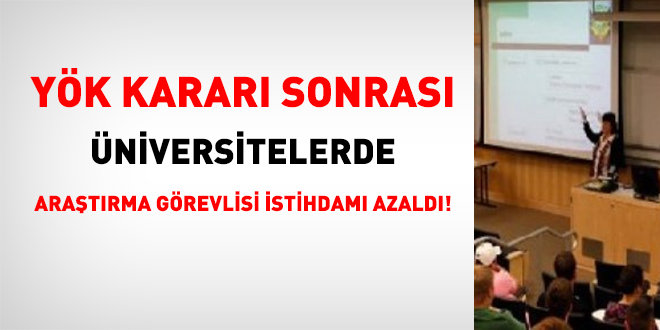 YÖK kararı sonrası üniversitelerde araştırma görevlisi istihdamı azaldı!