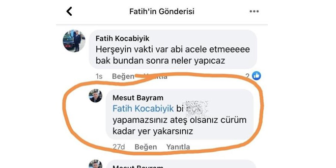 Belediye Bakan sosyal medya zerinden hemehrisine hakaret etti