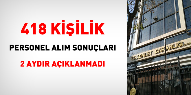Adalet Bakanlığı 418 kişilik personel alım sonuçlarını açıklamadı